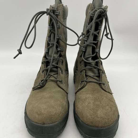 Military Boots Steel Toe UFCW Vibram Mondo Sage Green Suede Size 5 - Picture 2 of 7